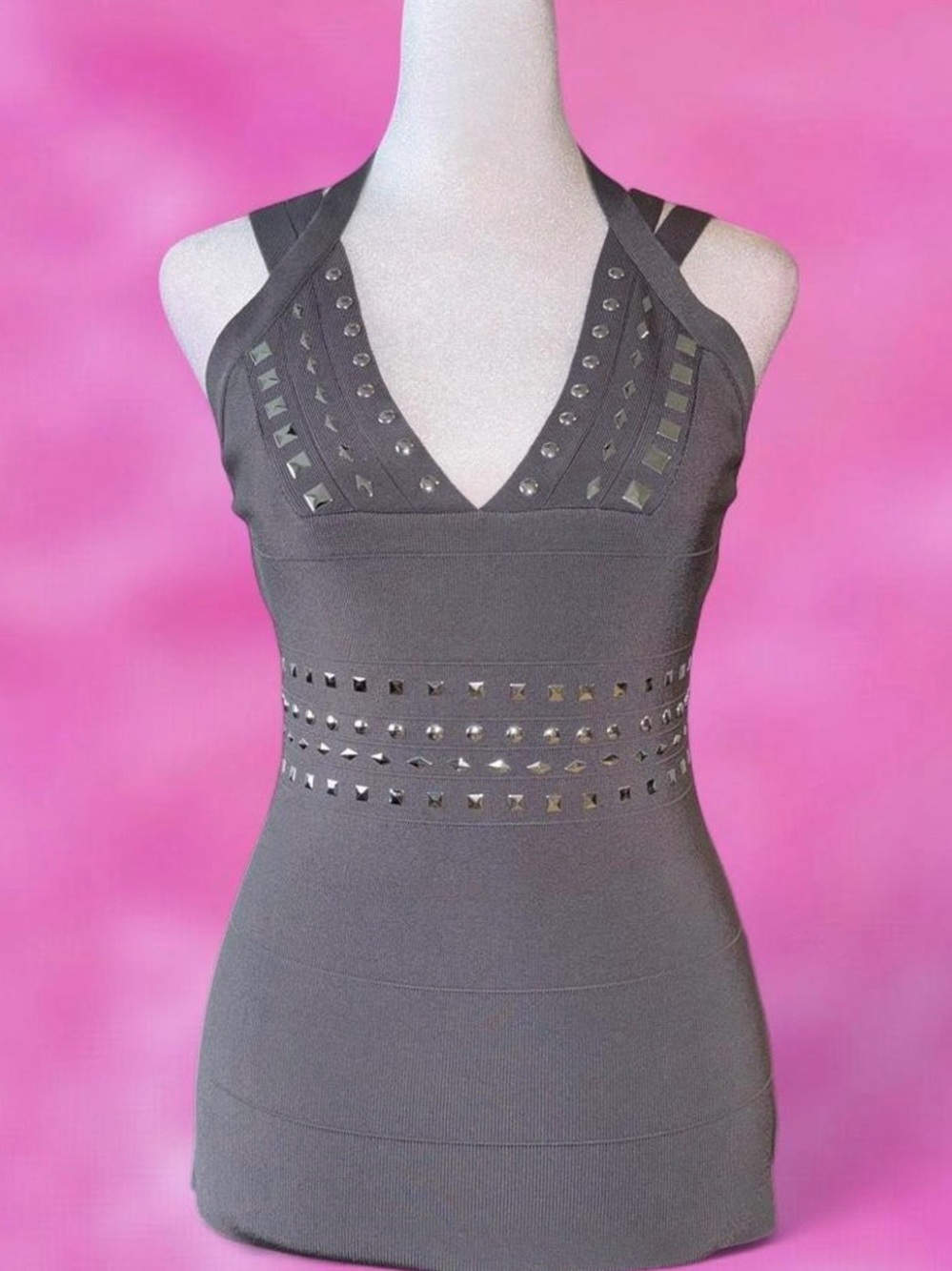 Y2K studded bandage halter top. No size see measurements.